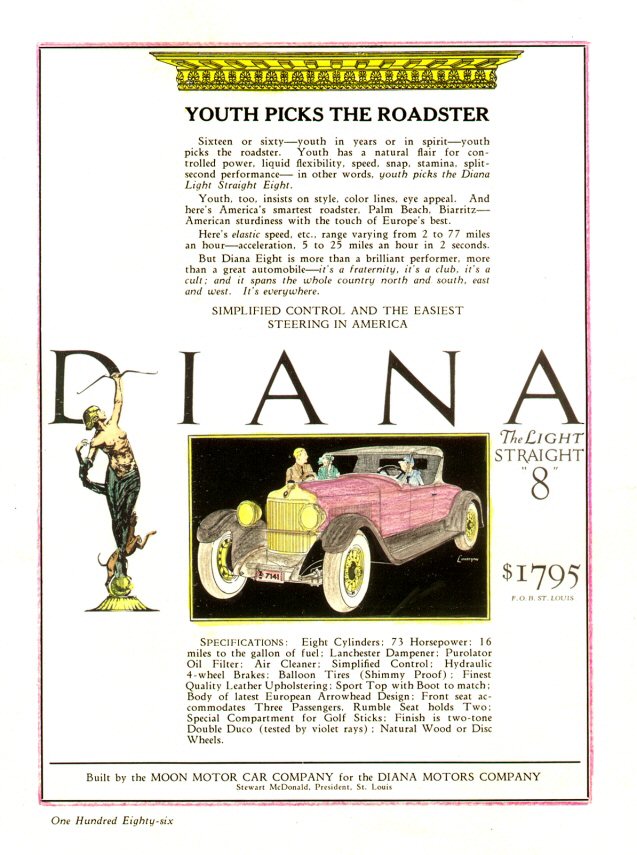 1926 Moon Auto Advertising